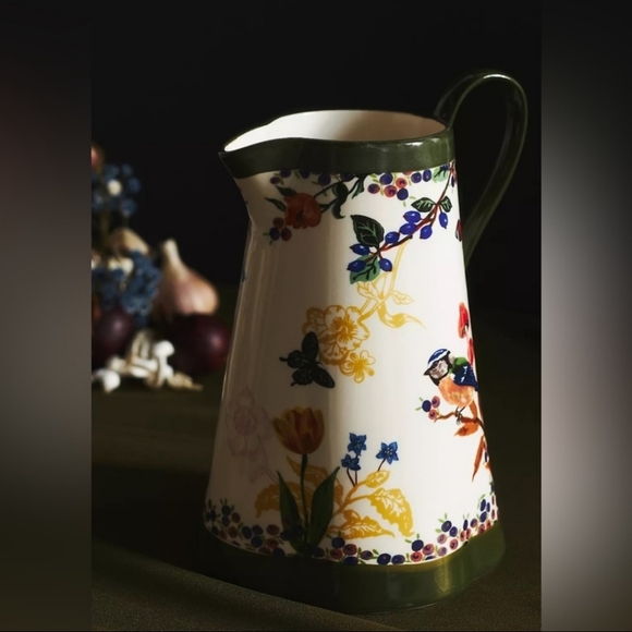 Anthropologie NIB Nathalie Lete Pitcher Hand-DecaledStoneware Responsibly Made - Picture 2 of 10